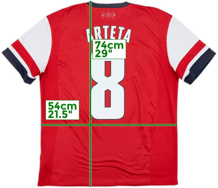 2012-14 Arsenal Home Shirt Arteta #8 - 6/10 - (L)