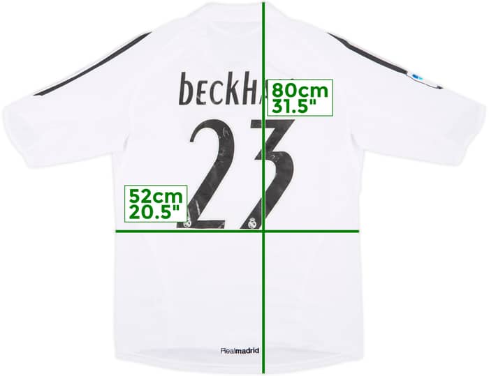 2005-06 Real Madrid Home Shirt Beckham #23 - 7/10 - (M)