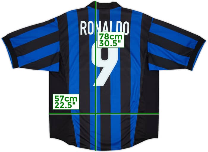 1998-99 Inter Milan Home Shirt Ronaldo #9 - 7/10 - (L)