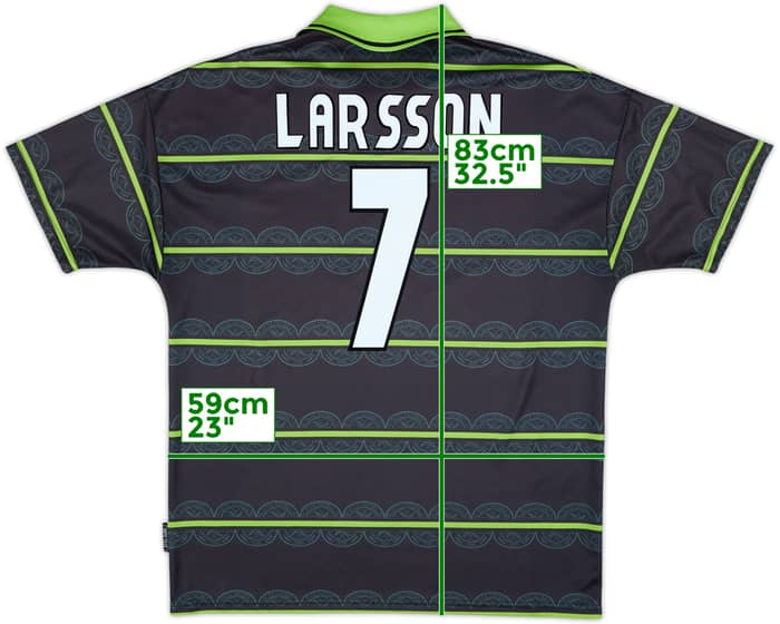 1998-99 Celtic Away Shirt Larsson #7 - 10/10 - (XL)