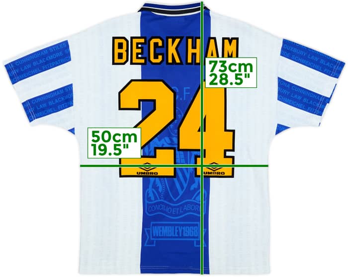 1994-96 Manchester United Third Shirt Beckham #24 - 8/10 - (M)