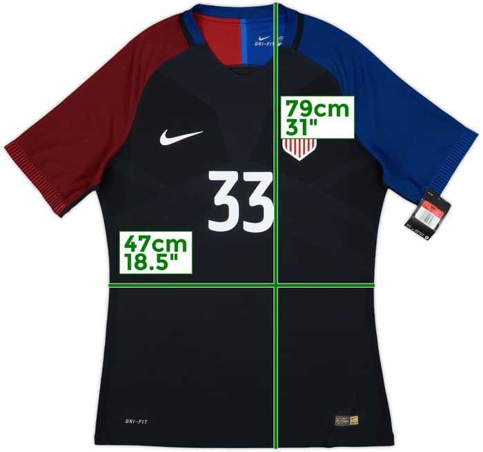 2016-17 USA Player Issue Away Shirt #33 (L)