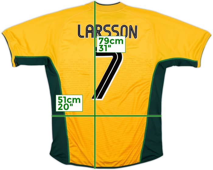 2002-03 Celtic Away Shirt Larsson #7 - 8/10 - (L)