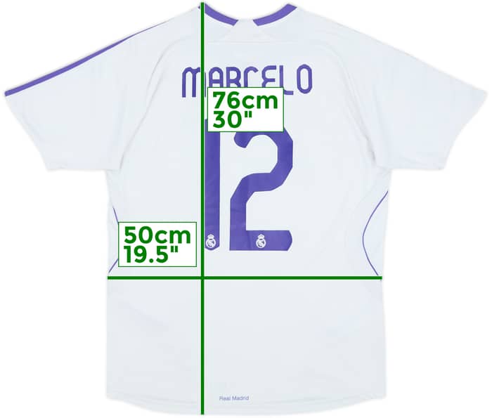 2007-08 Real Madrid Home Shirt Marcelo #12 - 8/10 - (XL.Boys)