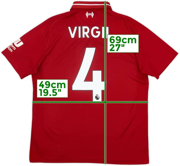 2018-19 Liverpool Home Shirt Virgil #4 - 5/10 - (S)