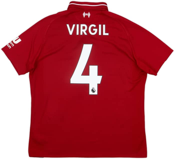 2018-19 Liverpool Home Shirt Virgil #4 - 6/10 - (M)