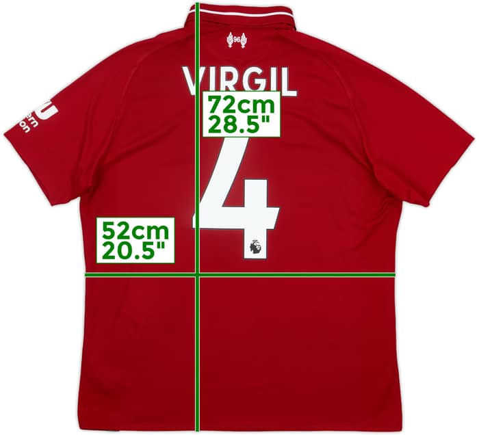 2018-19 Liverpool Home Shirt Virgil #4 - 6/10 - (M)