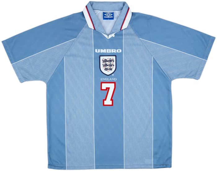 1996-97 England Away Shirt Beckham #7 - 8/10 - (XL)