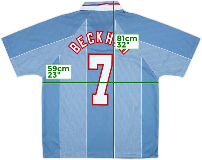 1996-97 England Away Shirt Beckham #7 - 8/10 - (XL)
