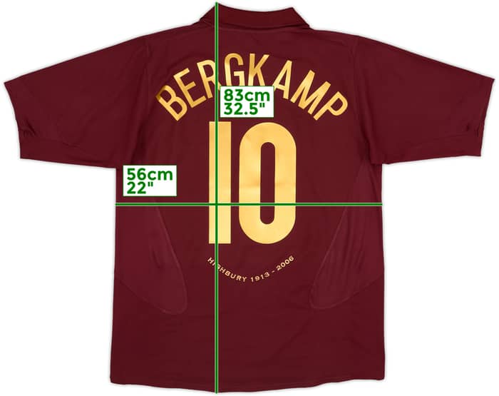 2005-06 Arsenal Home Shirt Bergkamp #10 - 8/10 - (L)