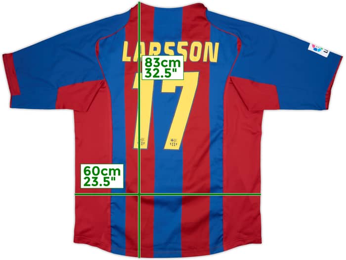 2004-05 Barcelona Home Shirt Larsson #17 - 7/10 - (XL)