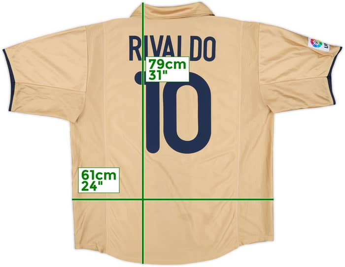 2001-03 Barcelona Away Shirt Rivaldo #10 - 8/10 - (XL)