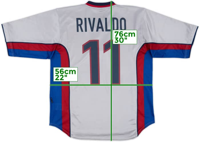 1998-01 Barcelona Away Shirt Rivaldo #11 - 8/10 - (L)