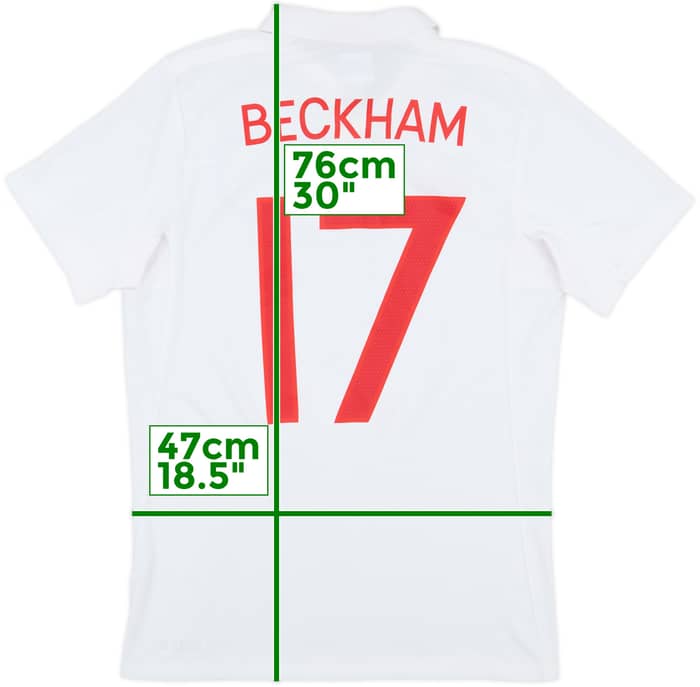 2009-10 England Home Shirt Beckham #17 - 8/10 - (M)