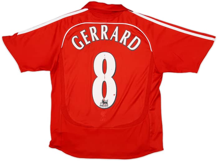 2006-08 Liverpool Home Shirt Gerrard #8 - 6/10 - (M.Boys)