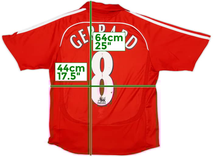 2006-08 Liverpool Home Shirt Gerrard #8 - 6/10 - (M.Boys)