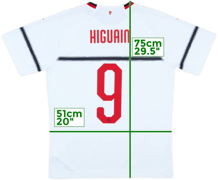 2018-19 AC Milan Away Shirt Higuain #9 - 8/10 - (L)