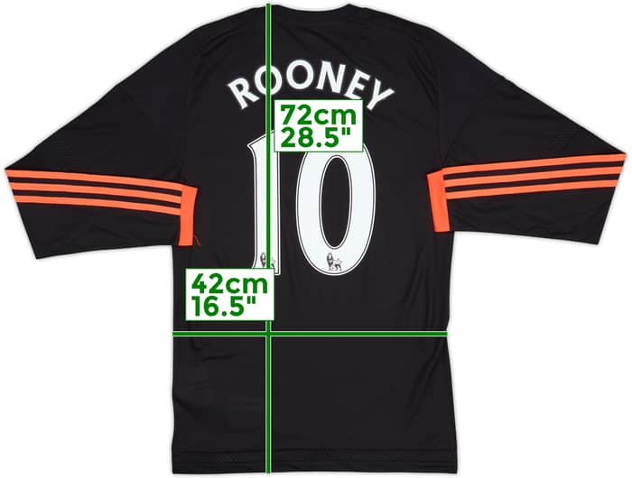 2015-16 Manchester United Authentic Third L/S Shirt Rooney #10 (S)
