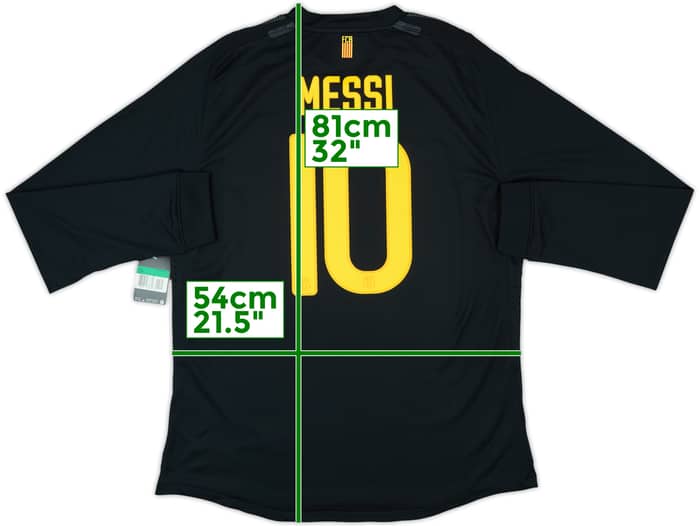 2011-12 Barcelona Player Issue Away L/S Shirt Messi #10 (XL)