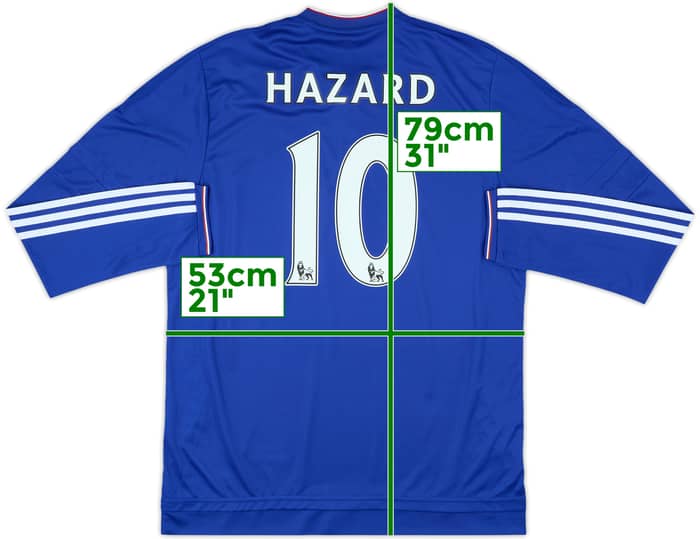 2015-16 Chelsea Player Issue Home L/S Shirt Hazard #10 (L/XL)