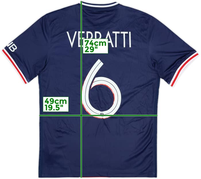 2020-21 Paris Saint-Germain Home Shirt Verratti #6 (M)