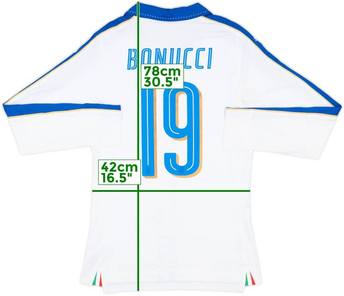2016-17 Italy Player Issue Away L/S Shirt Bonucci #19 (L)