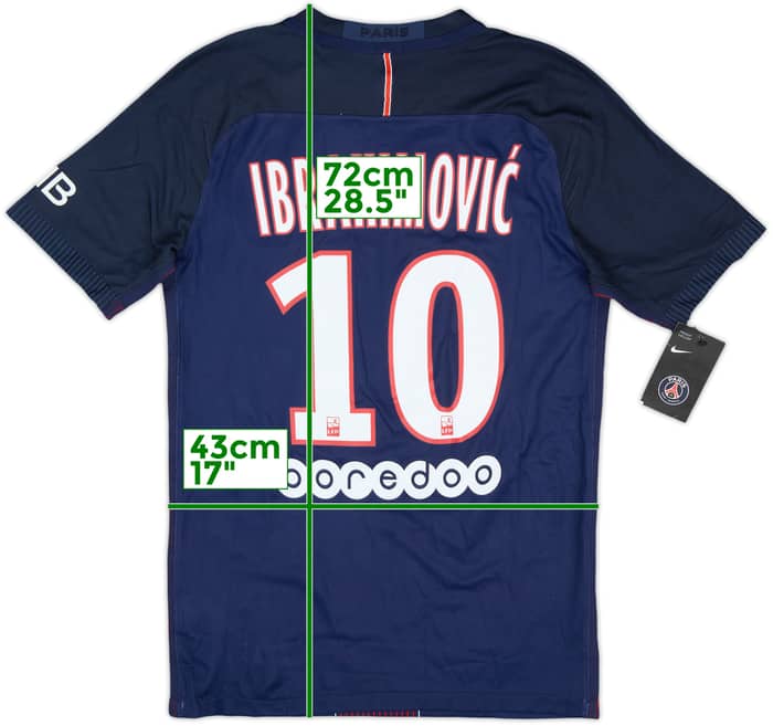 2016-17 Paris Saint-Germain Authentic Home Shirt Ibrahimovic #10 (S)