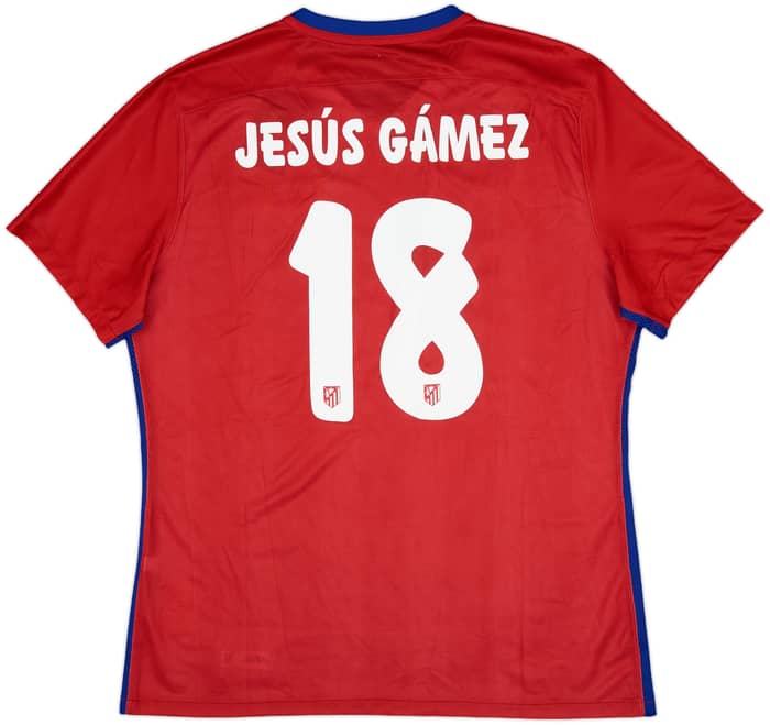 2015-16 Atletico Madrid Player Issue Home Shirt Jesus Gamez #18 (XL)
