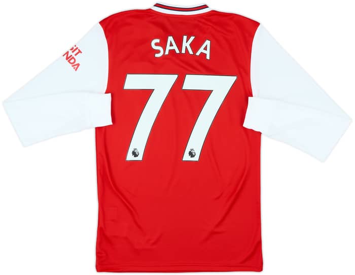 2019-20 Arsenal Home L/S Shirt Saka #77 (XS)