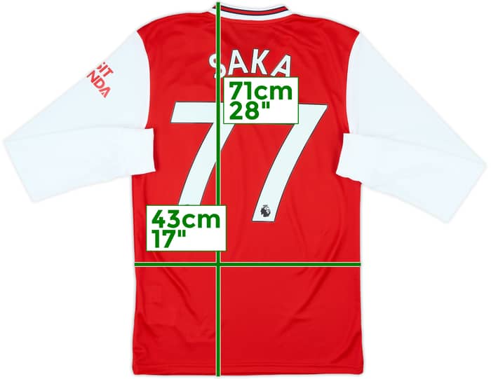 2019-20 Arsenal Home L/S Shirt Saka #77 (XS)
