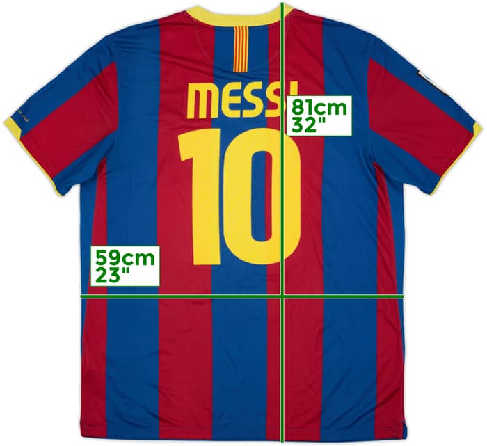 2010-11 Barcelona Home Shirt Messi #10 - 8/10 - (XL)