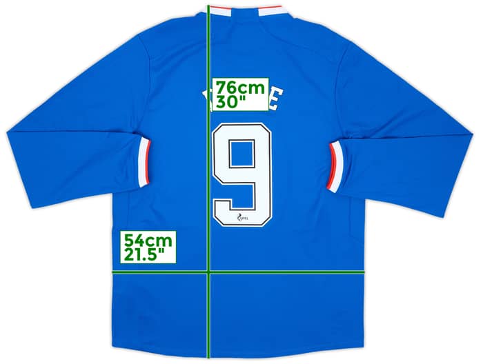 2022-23 Rangers Authentic Home L/S Shirt Defoe #9 (XL)
