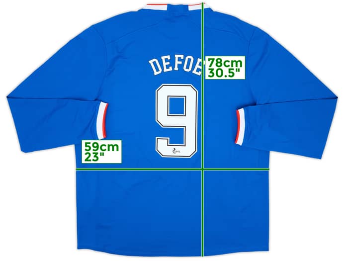 2022-23 Rangers Authentic Home L/S Shirt Defoe #9 (XXL)