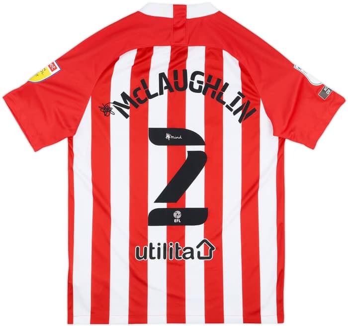 2020-21 Sunderland Match Issue Signed Home Shirt McLaughlin #2