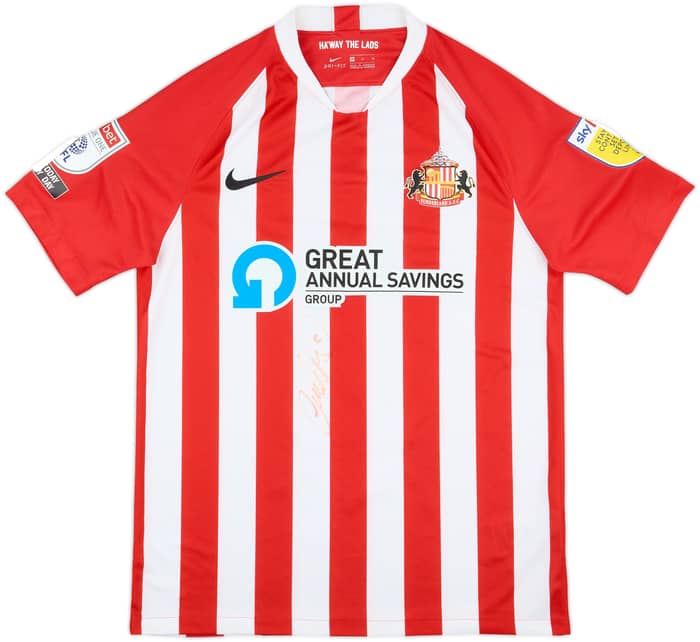 2020-21 Sunderland Match Issue Signed Home Shirt McLaughlin #2