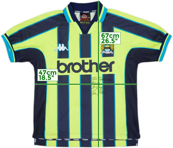 1998-99 Manchester City Signed Away Shirt - 7/10 - (S)