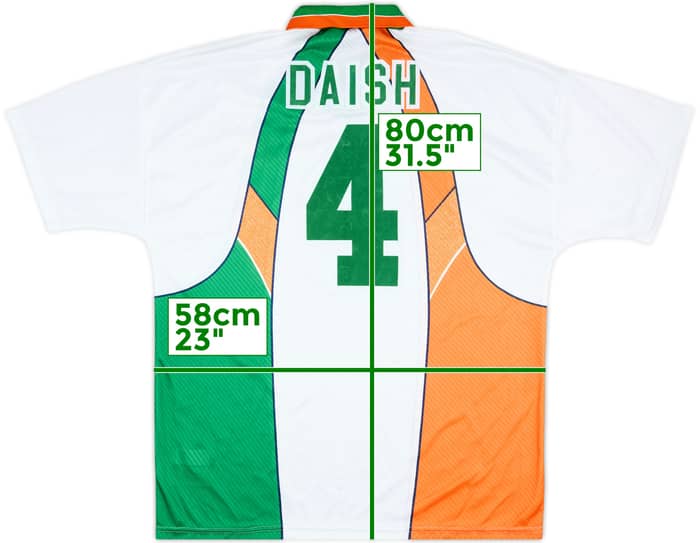 1994-96 Ireland Match Issue Away Shirt Daish #4