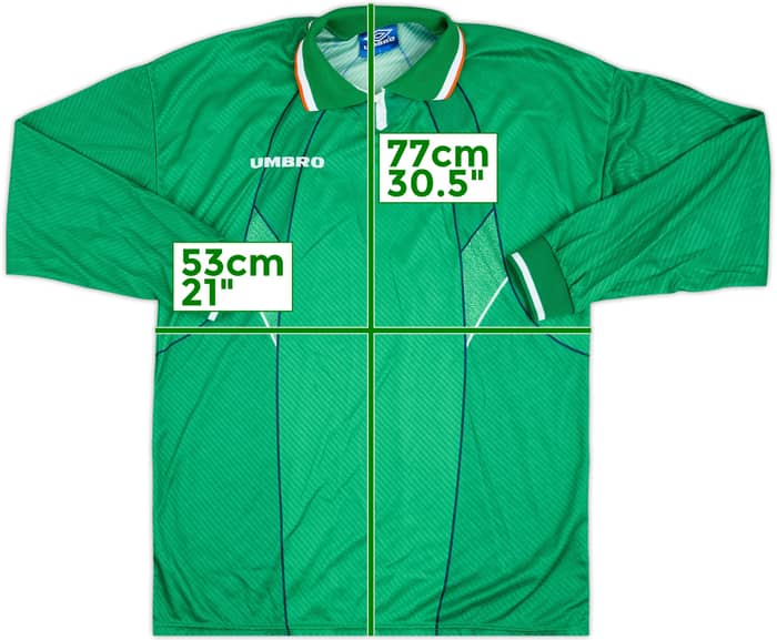 1995 Ireland Match Issue Home L/S Shirt #5
