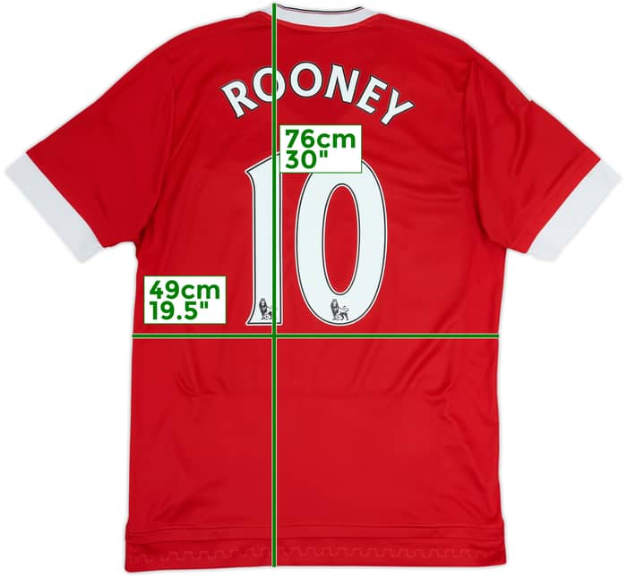 2015-16 Manchester United Home Shirt Rooney #10 - 5/10 - (M)
