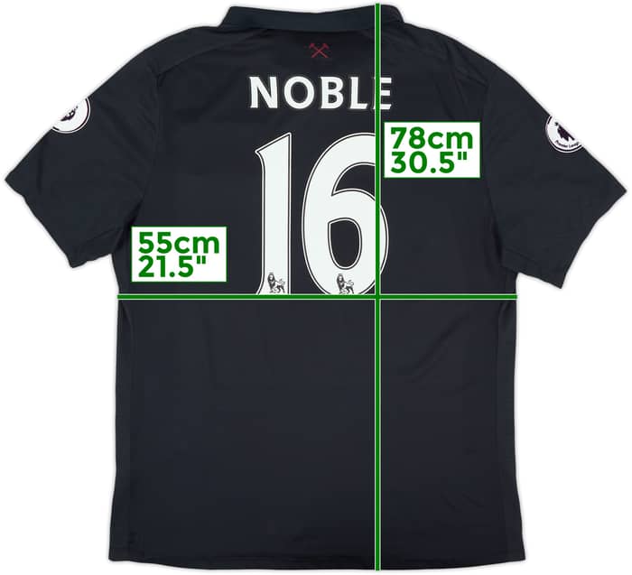 2016-17 West Ham "TIWFC" Third Shirt Noble #16 - 7/10 - (XL)