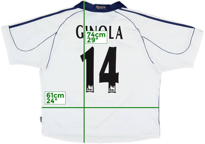 1999-01 Tottenham Home Shirt Ginola #14 - 6/10 - (XL)