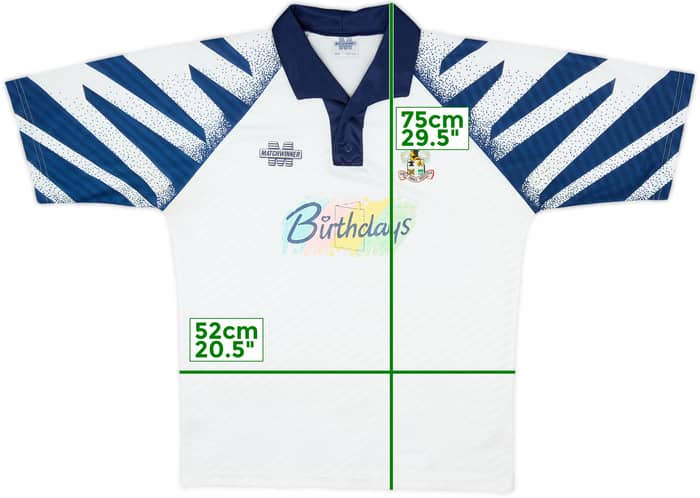 1993-94 Bury Home Shirt - 9/10 - (L)