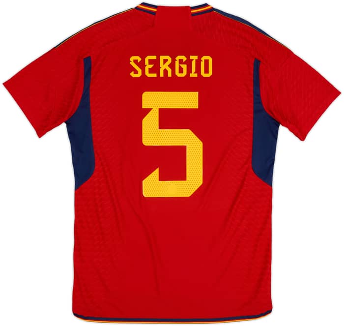 2022-23 Spain Authentic Home Shirt Sergio #5 - 10/10 - (M)