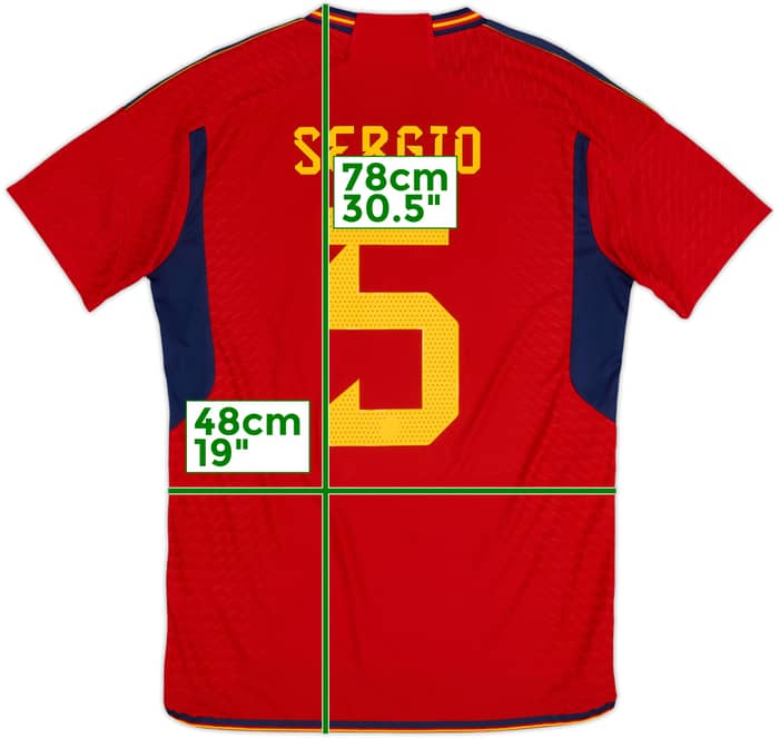 2022-23 Spain Authentic Home Shirt Sergio #5 - 10/10 - (M)