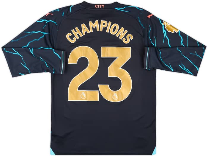 2023-24 Manchester City Third L/S Shirt Champions #23 - 8/10 - (M)