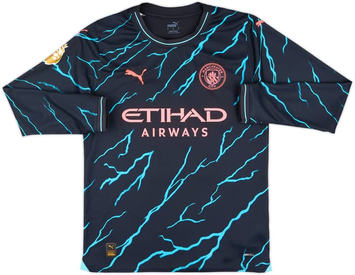 2023-24 Manchester City Third L/S Shirt Champions #23 - 8/10 - (M)