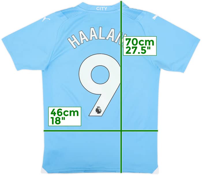 2023-24 Manchester City Home Shirt Haaland #9 - 6/10 - (S)