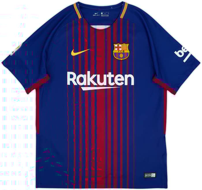 2017-18 Barcelona Home Shirt Suarez #9 - 8/10 - (M)