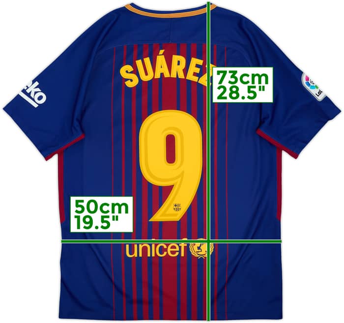 2017-18 Barcelona Home Shirt Suarez #9 - 8/10 - (M)