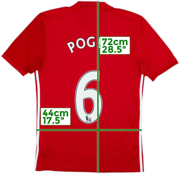 2016-17 Manchester United Home Shirt Pogba #6 - 8/10 - (S)